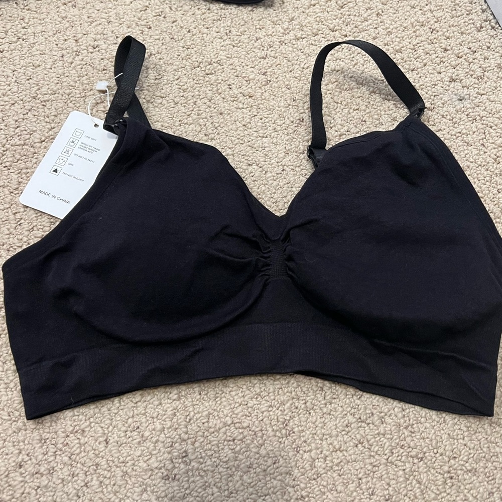 LOT of 5 comfortable seamless nursing bras - size large